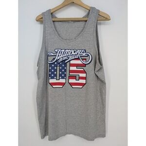 Vintage Jamboree in the Hills Tank Top Men XL Gray 2005 Country American Flag